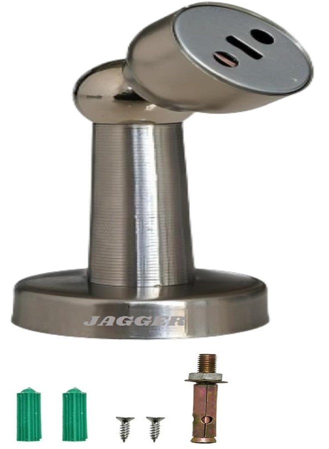 JAGGER JBA262 Heavy Duty Stainless Steel 4 inch Door Magnet Stopper Soft-Catch | Door Stop | Door Magnets to Hold Door | Door Magnet 360' Angle Hold with Screw Fitting Combo Pack (3) - Image 1